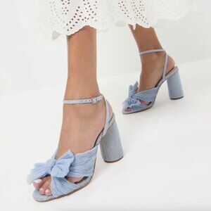Loeffler Randall Camellia Blue Pleated Bow Heel - New, Never Worn!
